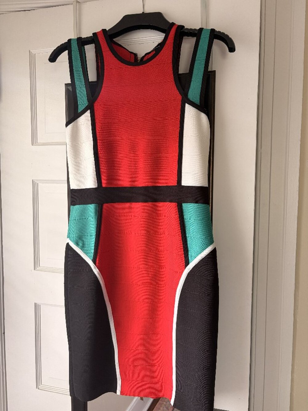 Karen Millen Sporty Color Block Bandage Knit Mini Dress (Size: M) - Picture 1 of 4